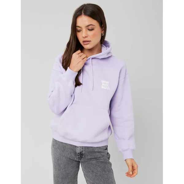 Sweat à capuche imprimé devant/dos Lila