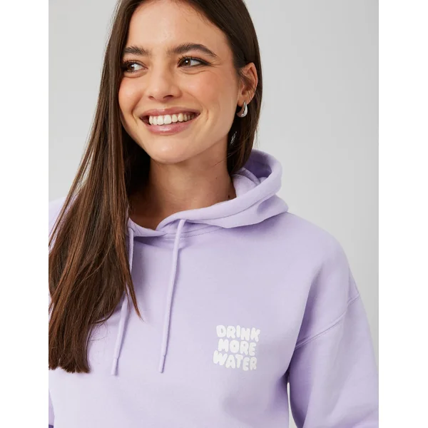 Sweat à capuche imprimé devant/dos Lila