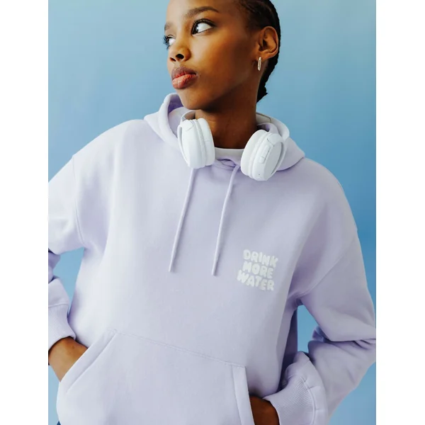 Sweat à capuche imprimé devant/dos Lila