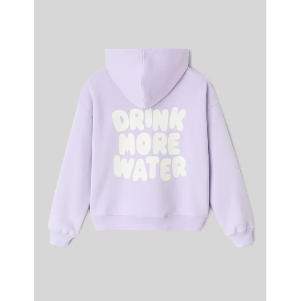Sweat à capuche imprimé devant/dos Lila