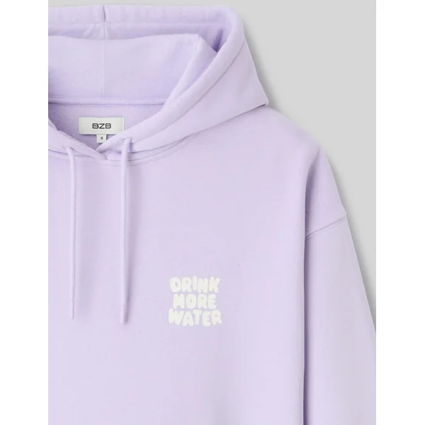 Sweat à capuche imprimé devant/dos Lila