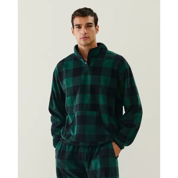 Sweatshirt polaire à carreaux
