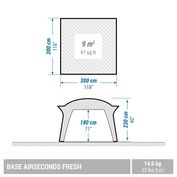 Séjour gonflable de camping - Base Air Seconds Fresh - 8 Personnes