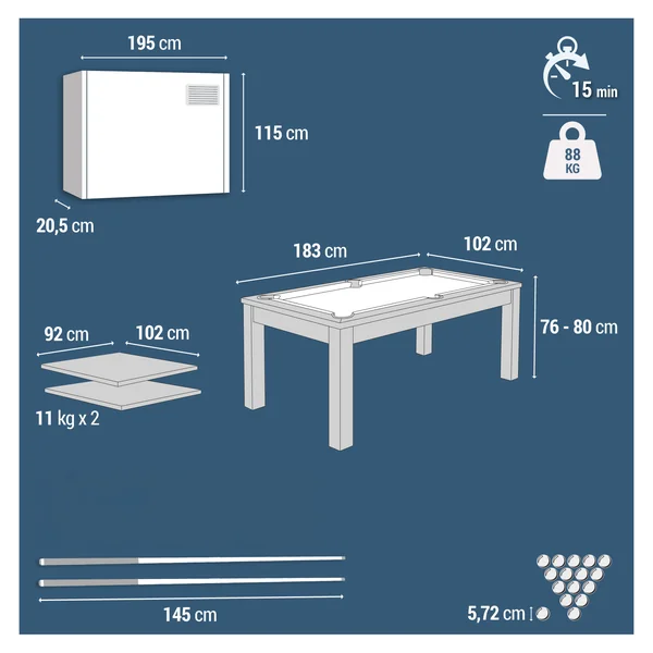 Table de Billard Convertible, BT 600