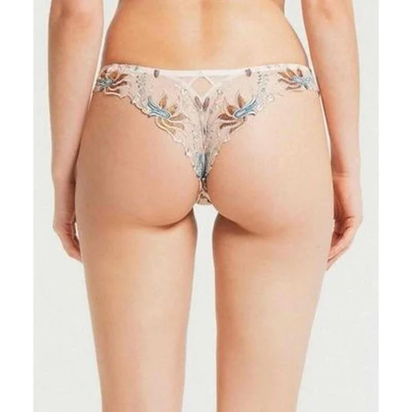 Tanga brodé motif floral - Beige Louisa Bracq Louisa Bracq