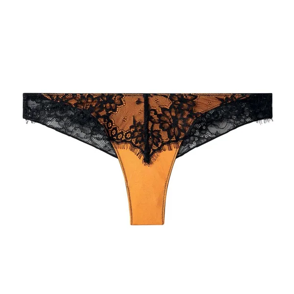 Tanga brésilien noir/jaune Tsunami Pomm Poire