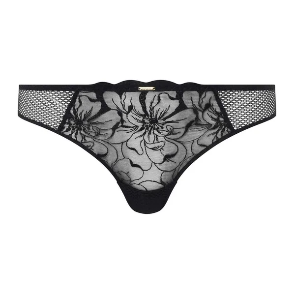 Tanga Chantelle NOIR - FLEURS en coton Chantelle