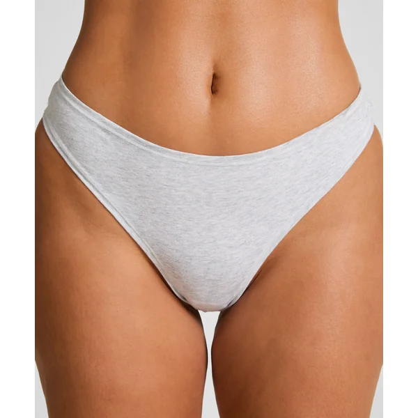 Tanga en coton doux - Gris