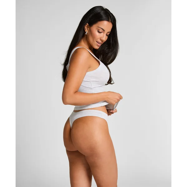Tanga en coton doux - Gris