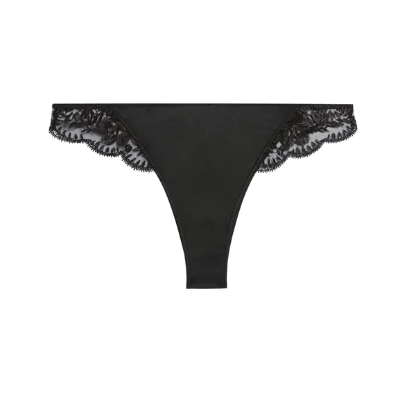 Tanga en microfibre avec broderies