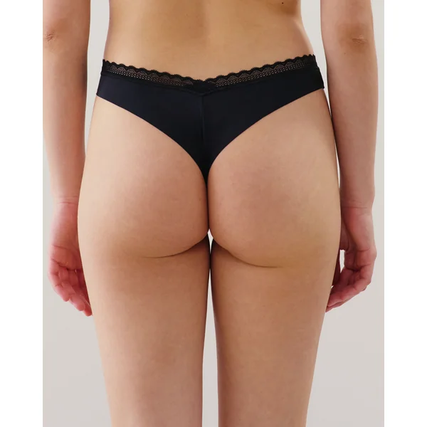 Tanga en microfibre et dentelle