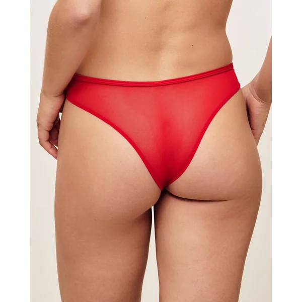 Tanga en tulle avec broderies