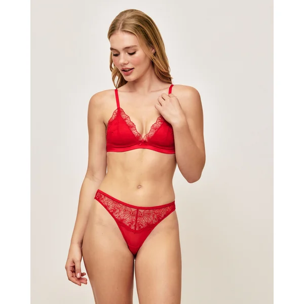 Tanga en tulle avec broderies