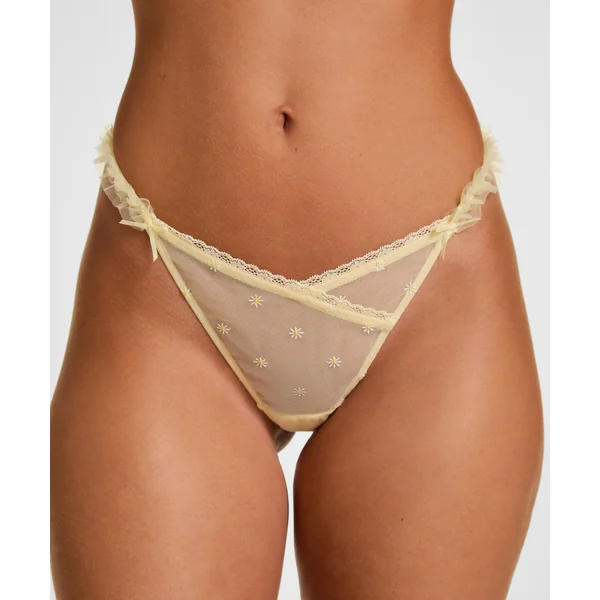 Tanga Highleg Flora - Jaune