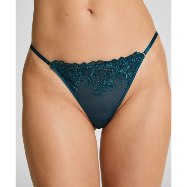 Tanga Margot jambe haute - Bleu