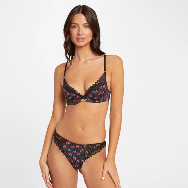 Tanga noir Delphine Morgan Lingerie