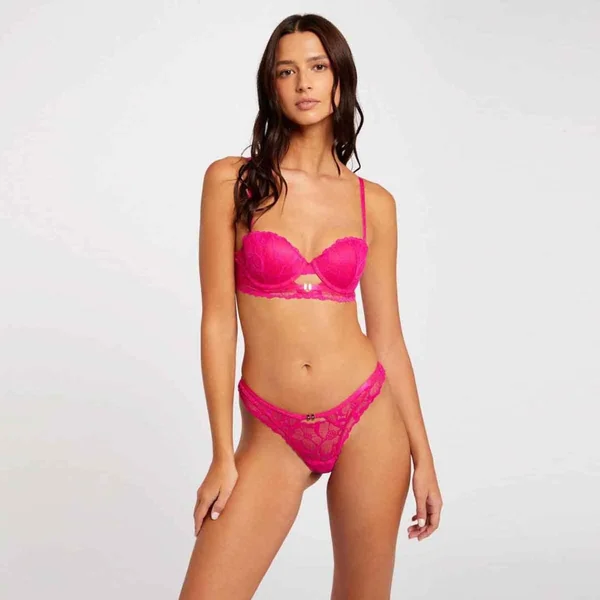 Tanga rose Ophélie Morgan Lingerie