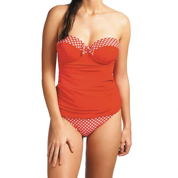 Tankini bandeau à armatures Rouge Freya Maillots
