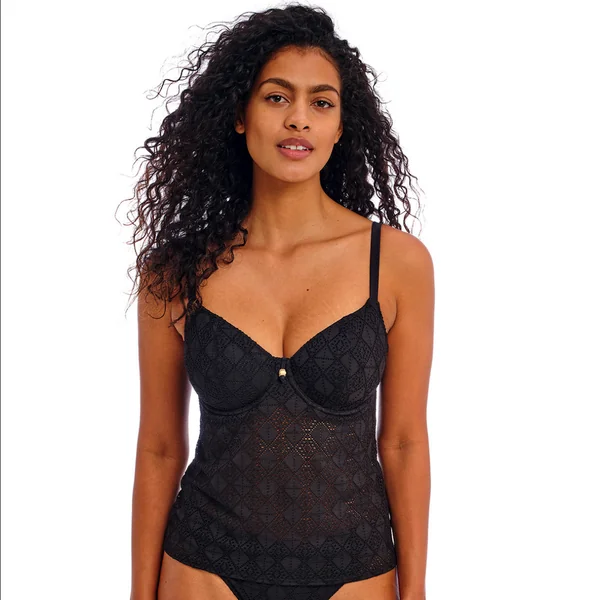 Tankini plunge noir Freya Maillots