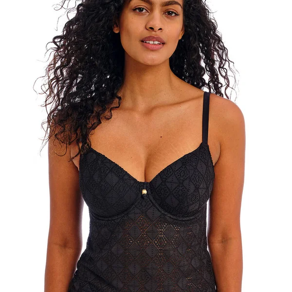 Tankini plunge noir Freya Maillots
