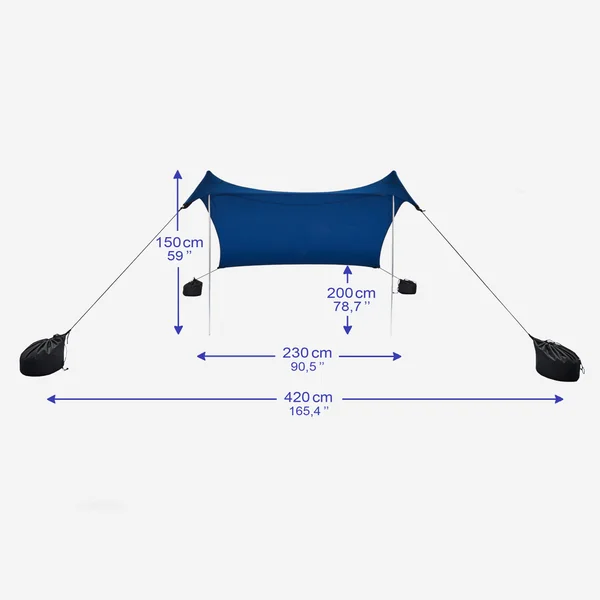 TARP DE PLAGE ANTI UV BLEU