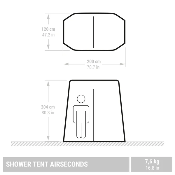 TENTE DE DOUCHE DE CAMPING GONFLABLE - AIRSECONDS - TISSU FRESH