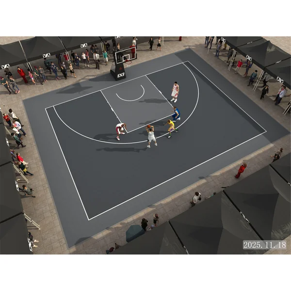 Terrain de Basket 3x3 - Dalles Actives Enlio SES Classic
