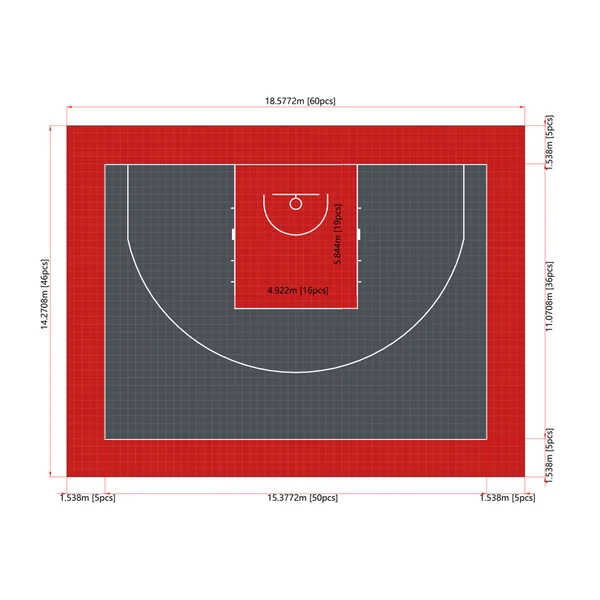 Terrain de Basket 3x3 - Dalles Actives Enlio SES Classic