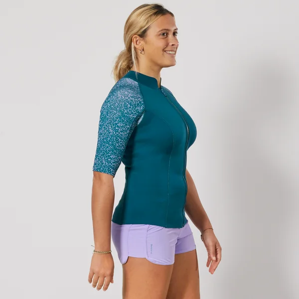 Top anti UV Manches courtes Femme néoprène 1.5mm, Navy