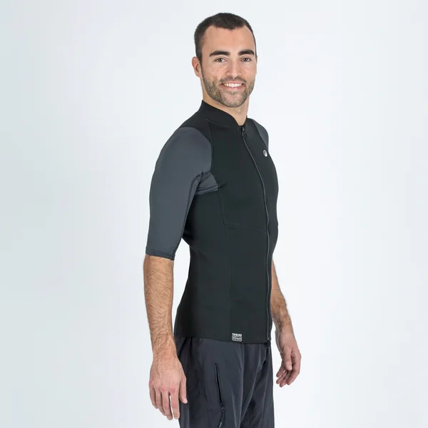 Top anti uv manches courtes homme Yulex100 1.5mm noir