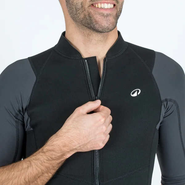 Top anti uv manches courtes homme Yulex100 1.5mm noir