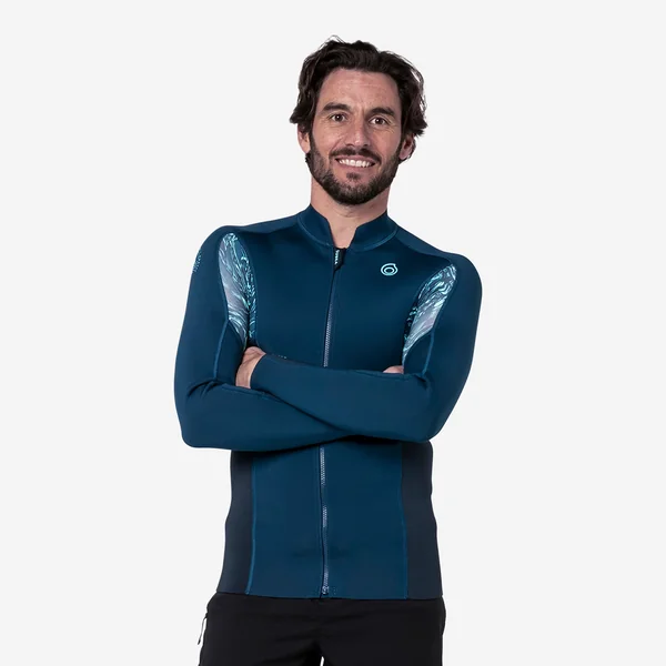 Top anti UV Manches longues néoprène Homme 1.5mm, Bleu