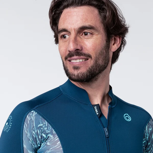 Top anti UV Manches longues néoprène Homme 1.5mm, Bleu