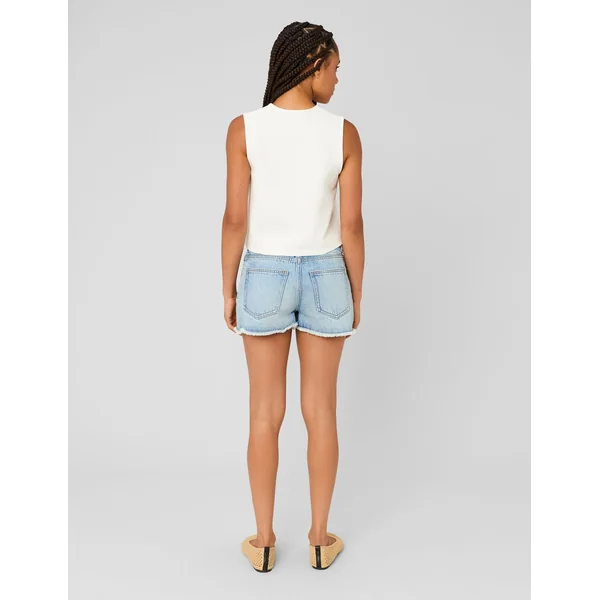 Top avec détails de boutons dorés Blanc écru