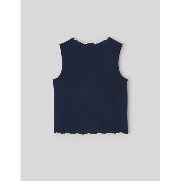 Top brodé à nouer Bleu foncé