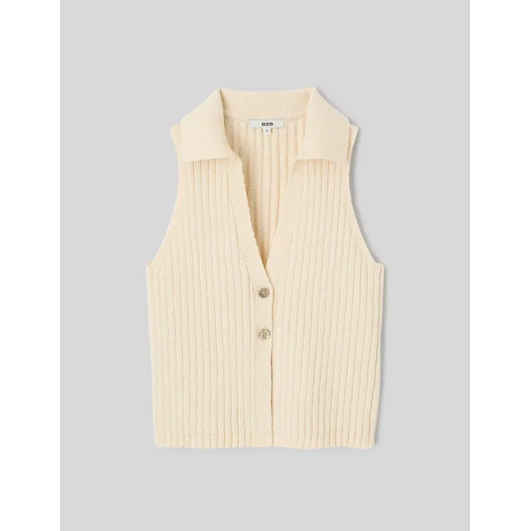 Top col polo Ecru