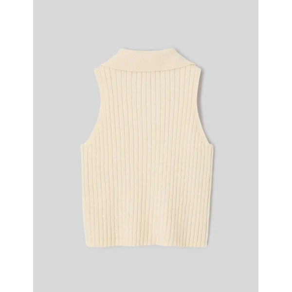 Top col polo Ecru