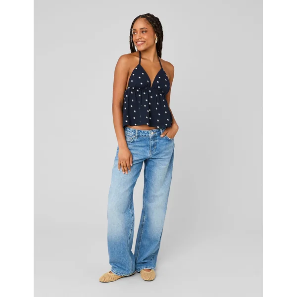 Top dos nu Bleu foncé