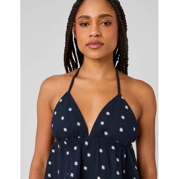 Top dos nu Bleu foncé