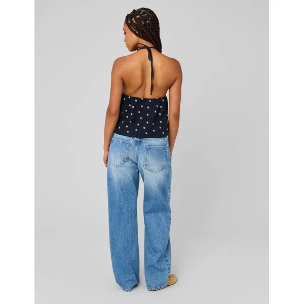 Top dos nu Bleu foncé