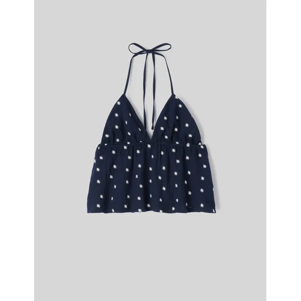 Top dos nu Bleu foncé