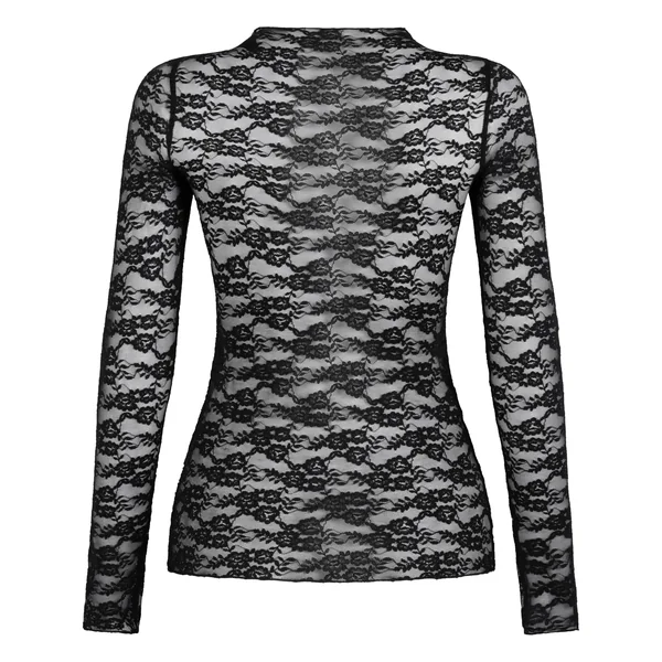 Top en dentelle intégrale - Noir