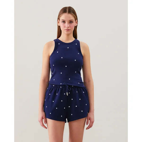 Top en jersey avec broderies
