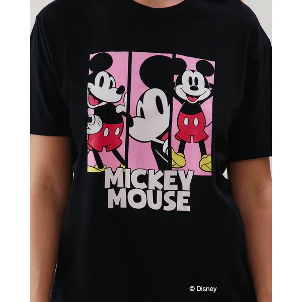 Top en jersey Mickey noir