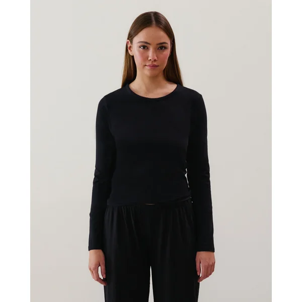 Top en jersey noir