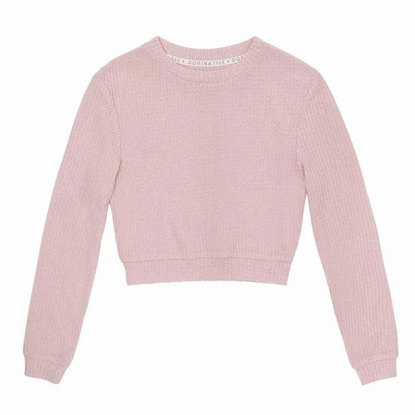 Top manches longues pyjama - Rose Dorina Waffle Dorina
