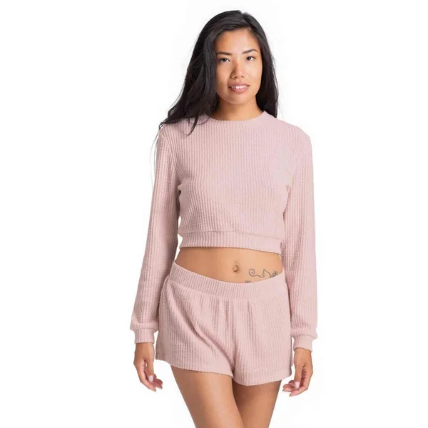 Top manches longues pyjama - Rose Dorina Waffle Dorina