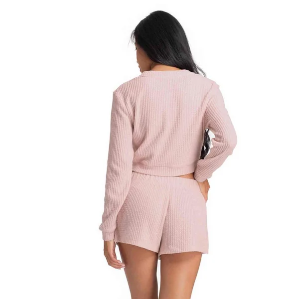 Top manches longues pyjama - Rose Dorina Waffle Dorina
