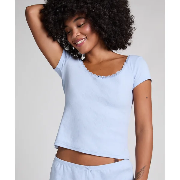 Top Pointelle - Bleu