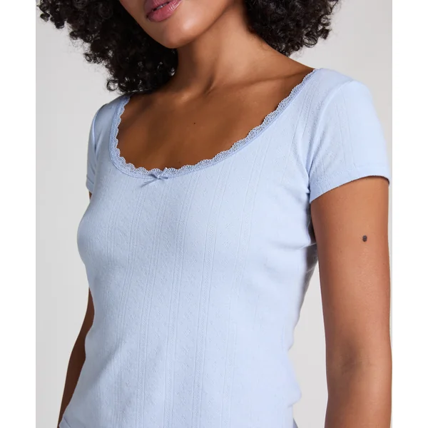 Top Pointelle - Bleu